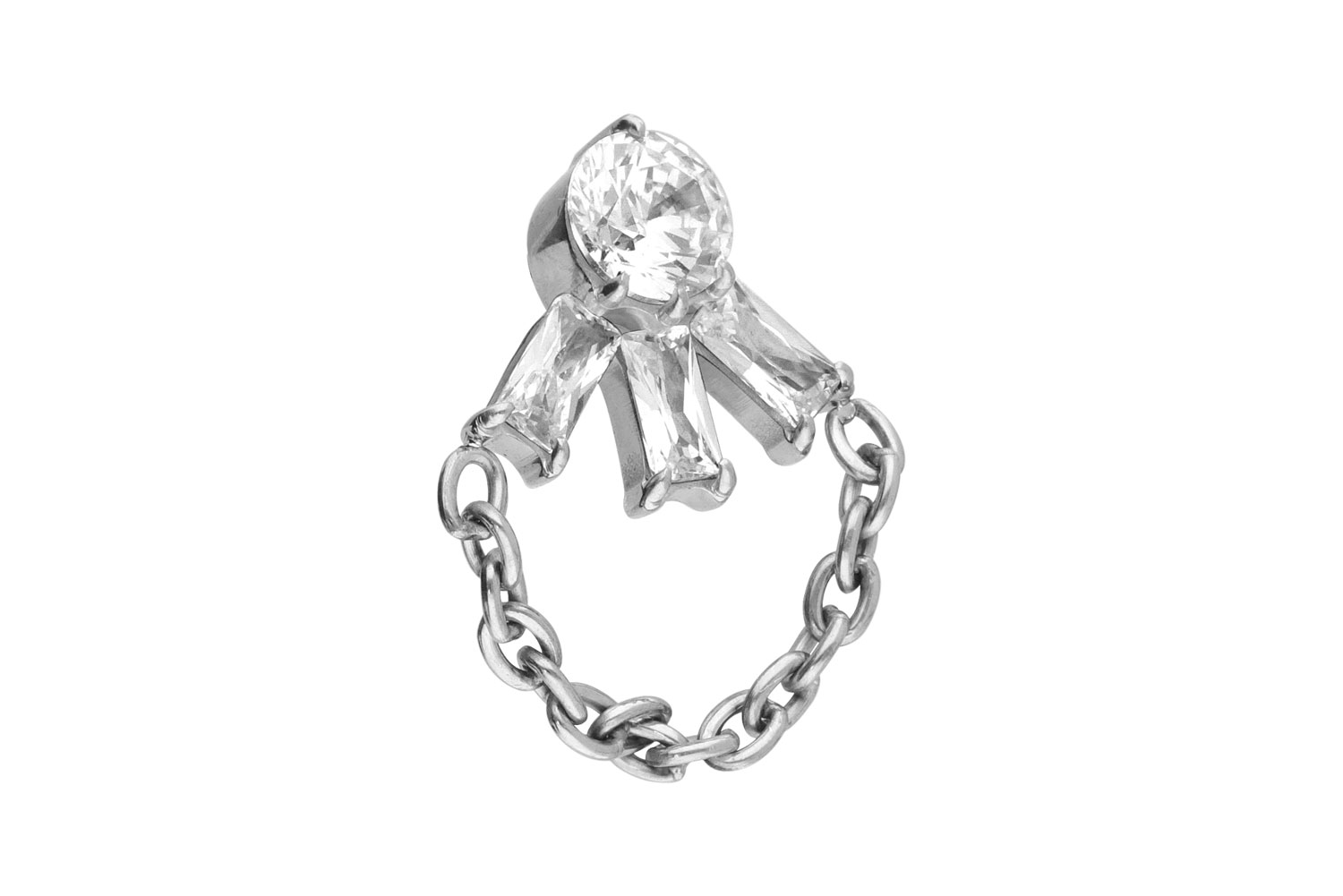 Titan Schraubaufsatz mit Außengewinde LOTUSBLÜTE + KETTE von Piercingline